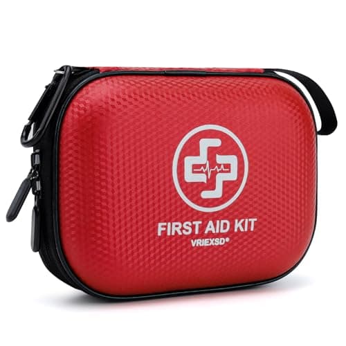 Vriexsd Mini First Aid Kit, 150-Piece Waterproof EVA Hard Shell