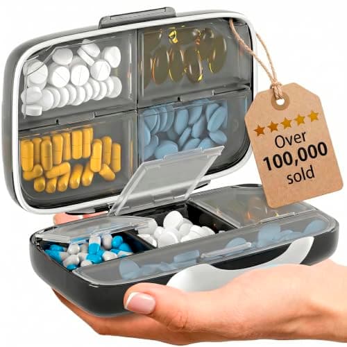 BEXEEN BEXEEN Airtight Travel Pill Organizer, 8 Compartments